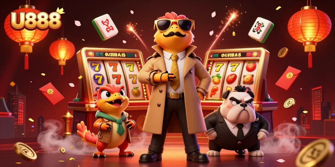 U888 raptors in a trench coat hilariously attempting VIP access at a casino lounge.
