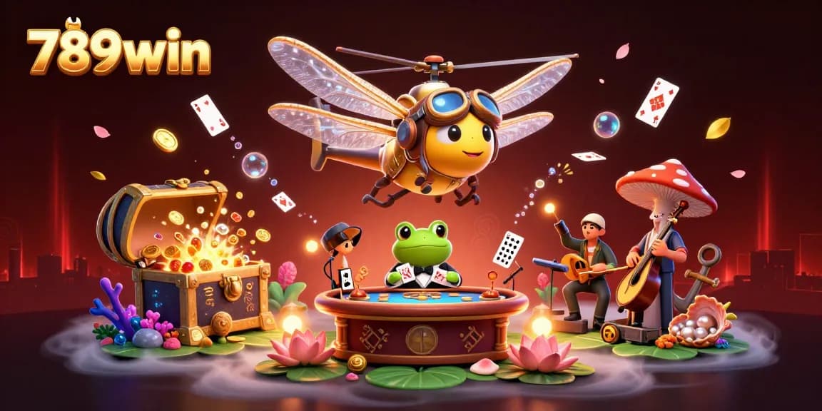 Catch exciting wins at 789win with a vibrant casino scene featuring unique characters.