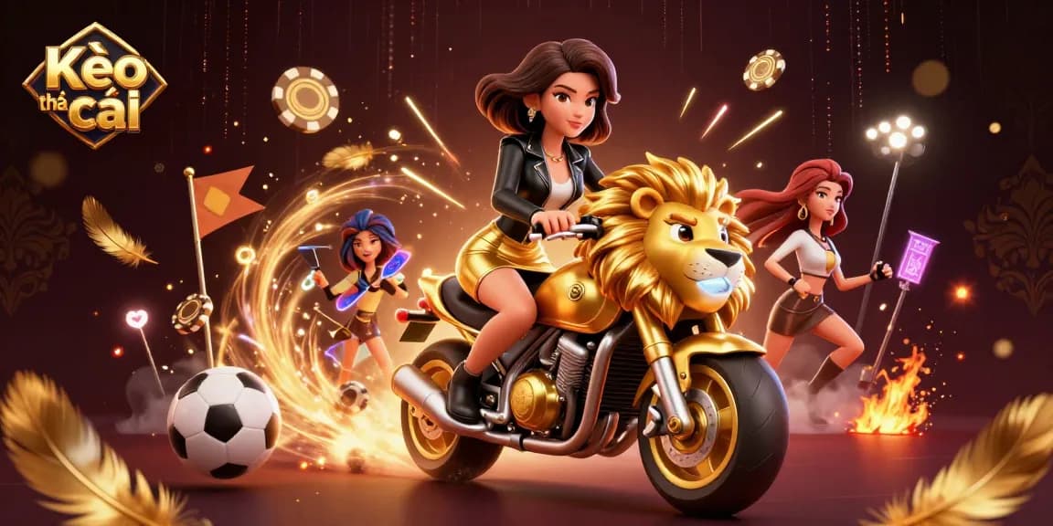 Kèo nhà cái provides real-time betting insights with a dynamic illustration capturing thrilling sports betting action.