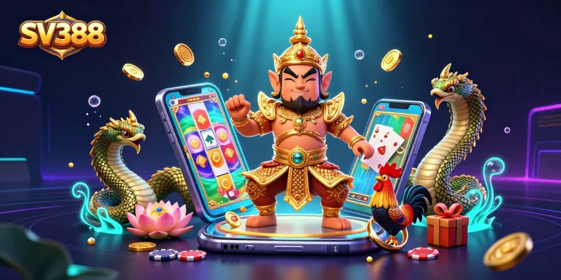 Join the excitement of cockfighting at SV388 with vibrant characters and dynamic gaming elements.