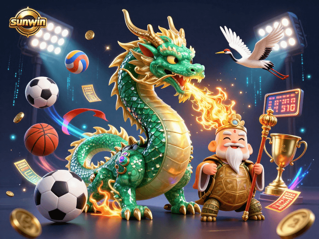 Experience thrilling action with sunwin as the emerald jade dragon breathes fire in a vibrant casino scene.