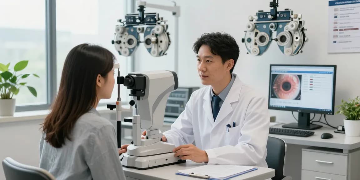 Consultation at SNU Eye Clinic, showcasing snuseoul's advanced eye care solutions and personalized vision assessments.