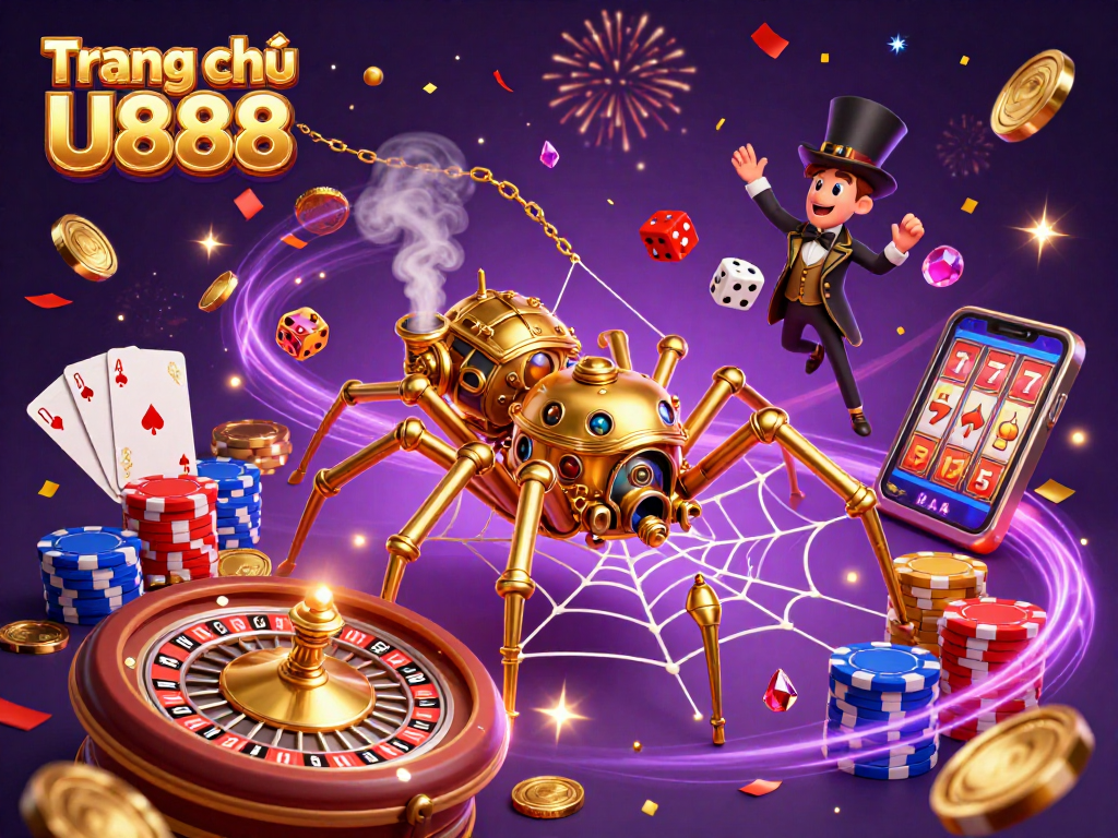 Experience the thrills at Trang chủ U888 with a steampunk spider and golden games.