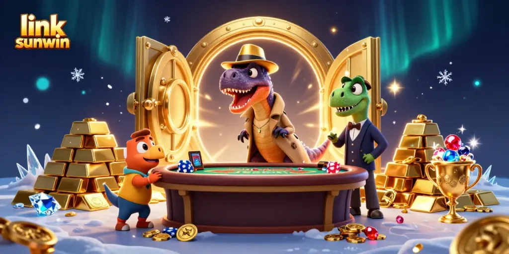 Engaging gameplay action at link sunwin with a velociraptor at a blackjack table, captivating jackpot elements.