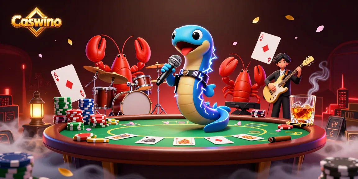 Experience vibrant gaming at Caswino with lively characters and casino elements.