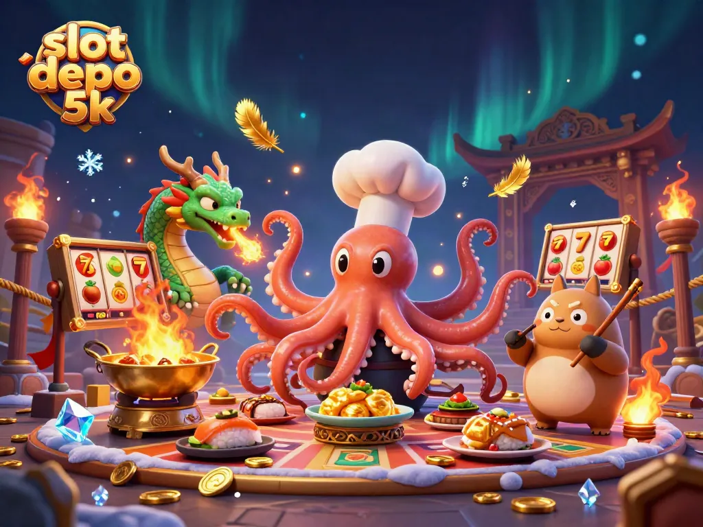 Experience the excitement of slot depo 5k with engaging characters and vibrant casino elements.