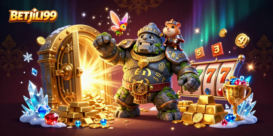 Experience thrilling winnings with BETJILI99, featuring a vibrant casino scene full of treasures!