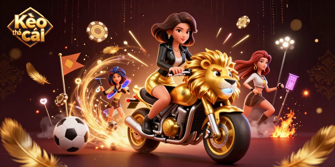 Kèo nhà cái provides real-time betting insights with a dynamic illustration capturing thrilling sports betting action.