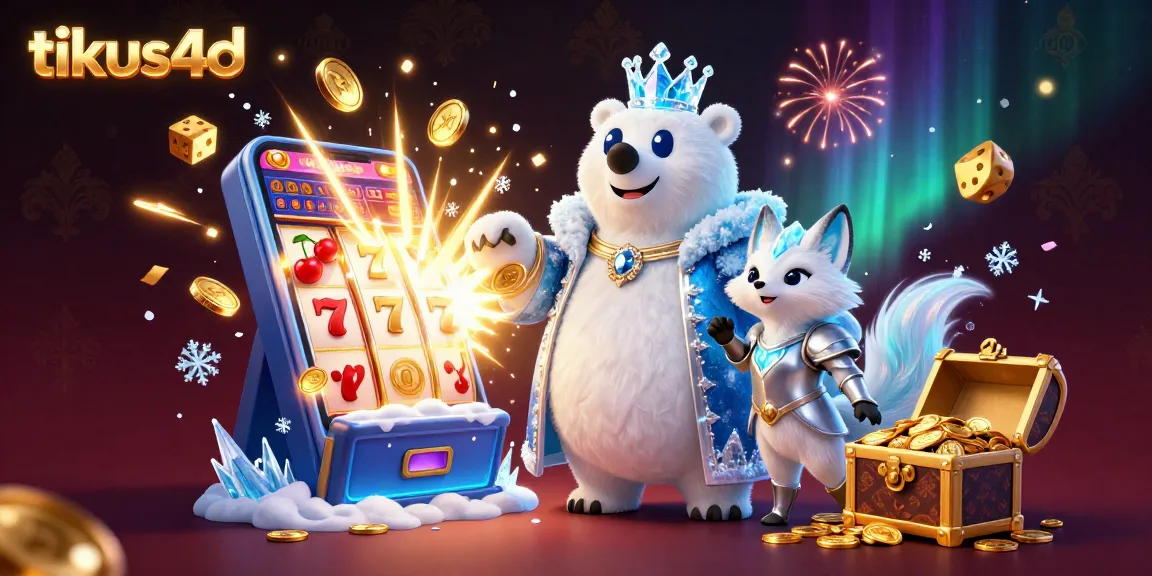 Spin to win with tikus4d as the ice king polar bear and snow fox celebrate casino jackpots.