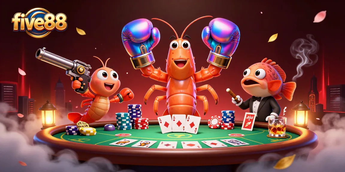 Experience thrilling gameplay with five88 in this vibrant illustration of competitive poker.