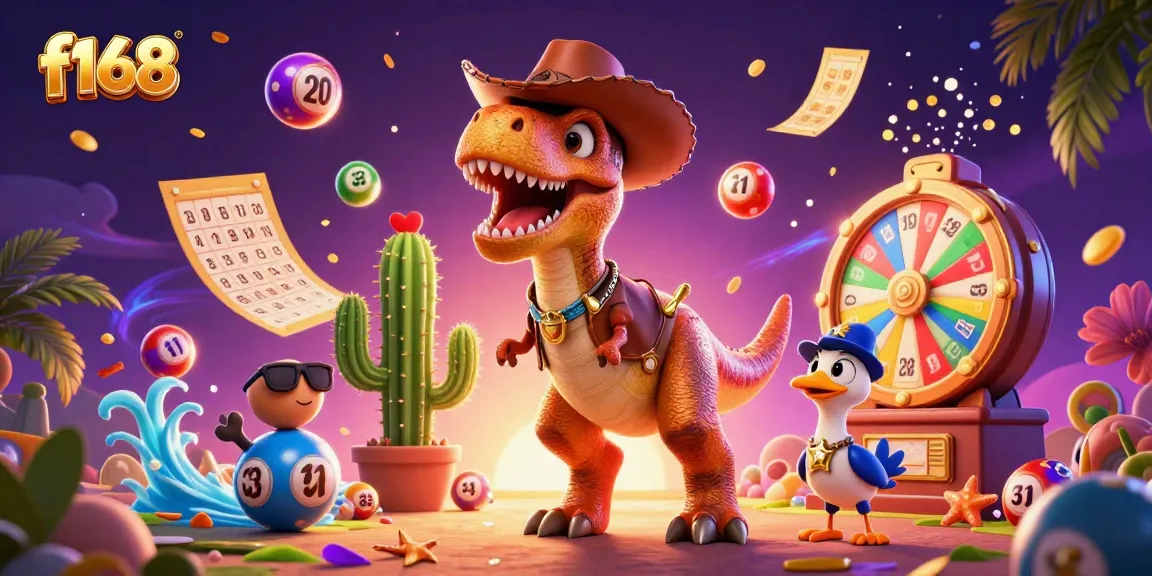 Play exciting games at f168 with vibrant characters and dynamic slot elements in a colorful scene.