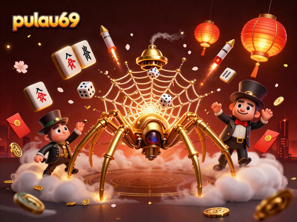 Experience pulau69's thrilling 3D casino adventure with steampunk characters and vibrant game elements.