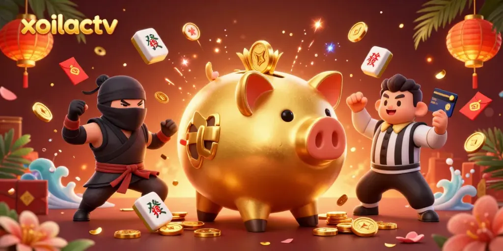 Experience thrilling betting with xoilactv through a vibrant illustration of animated gambling action.