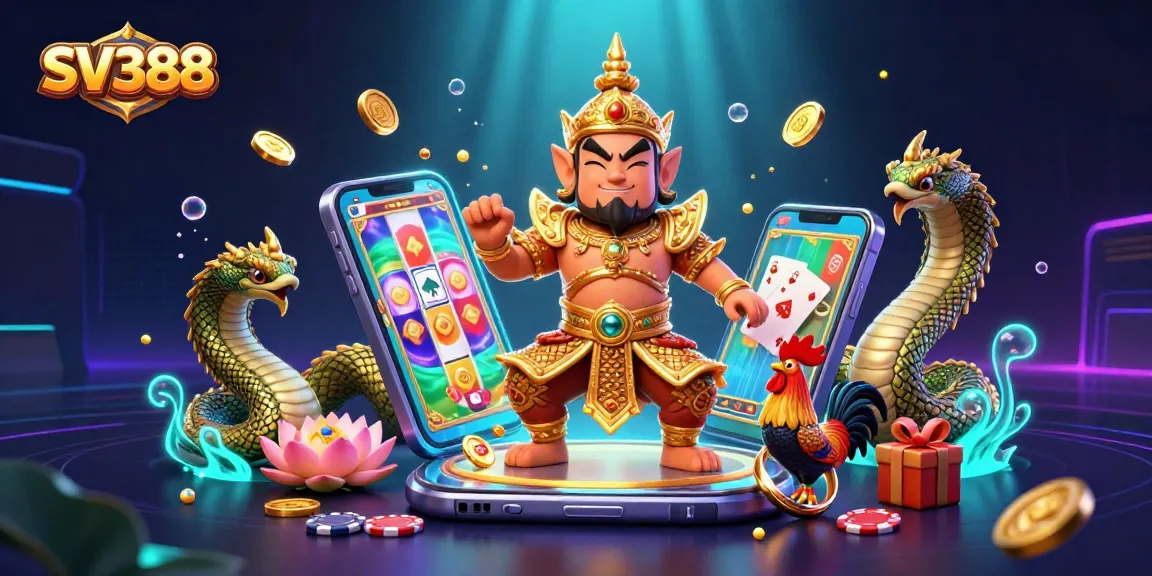 Join the excitement of cockfighting at SV388 with vibrant characters and dynamic gaming elements.