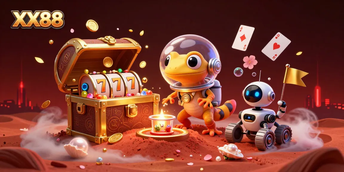 Join the 3D Martian gecko at XX88's golden casino adventure filled with excitement!