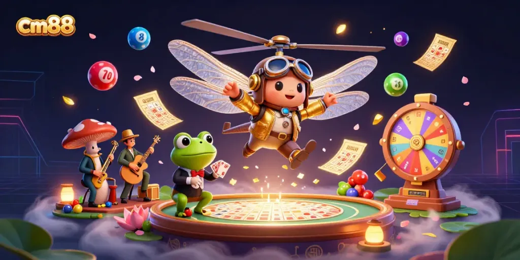 Experience the thrilling cm88 casino atmosphere with vibrant characters and exciting game elements!