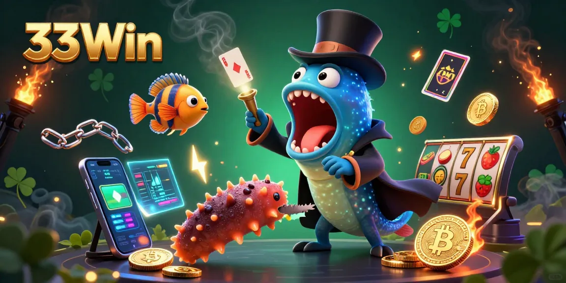 Experience thrilling card tricks with the 33Win underwater casino adventure featuring vibrant characters.