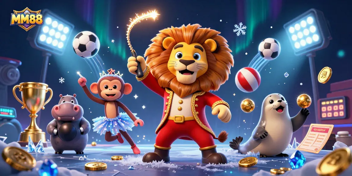 Experience the thrill of MM88 with vibrant casino-themed characters and dynamic gaming elements.