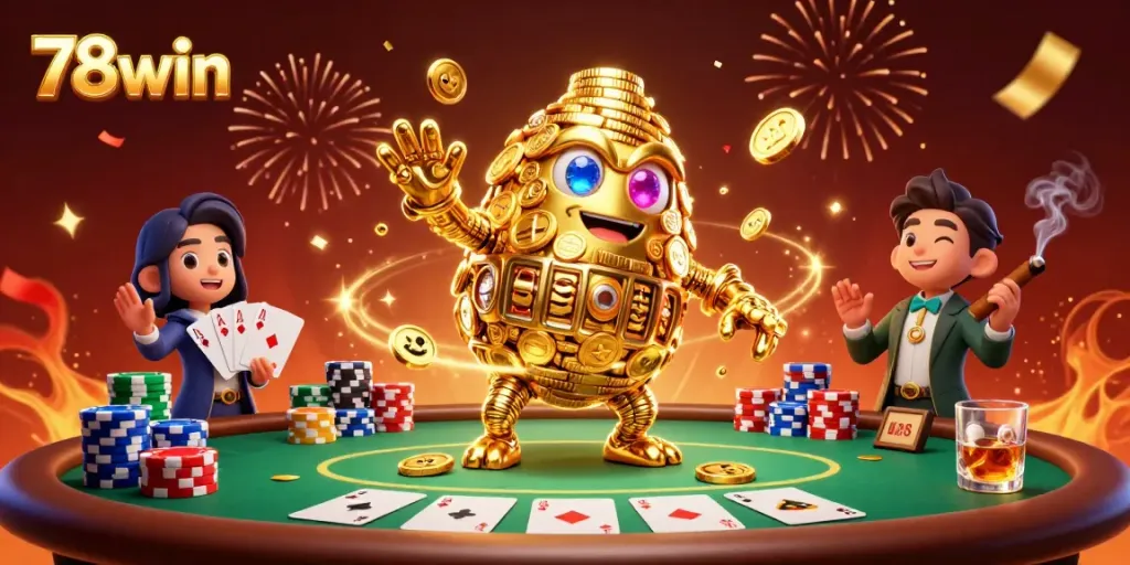 Experience winning strategies at 78win with a vibrant casino scene, showcasing excitement and energy.