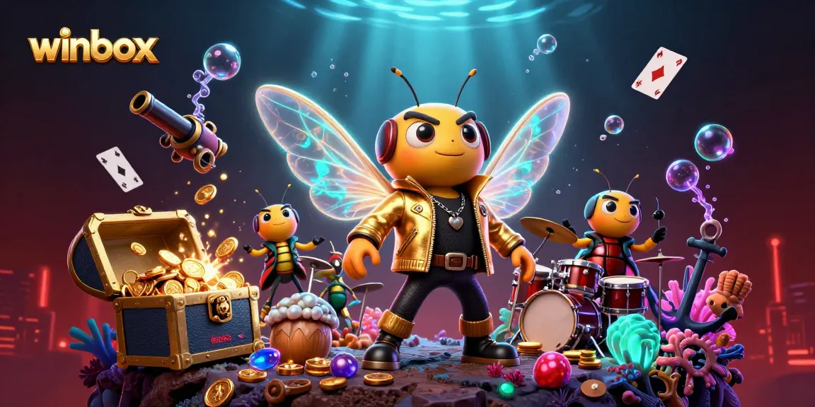 Experience the excitement of winbox with a vibrant, animated casino scene featuring a rock star and dazzling game elements.