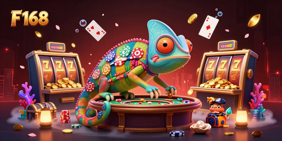 Engage in thrilling gameplay at F 168 with dynamic casino visuals featuring vibrant characters and elements.