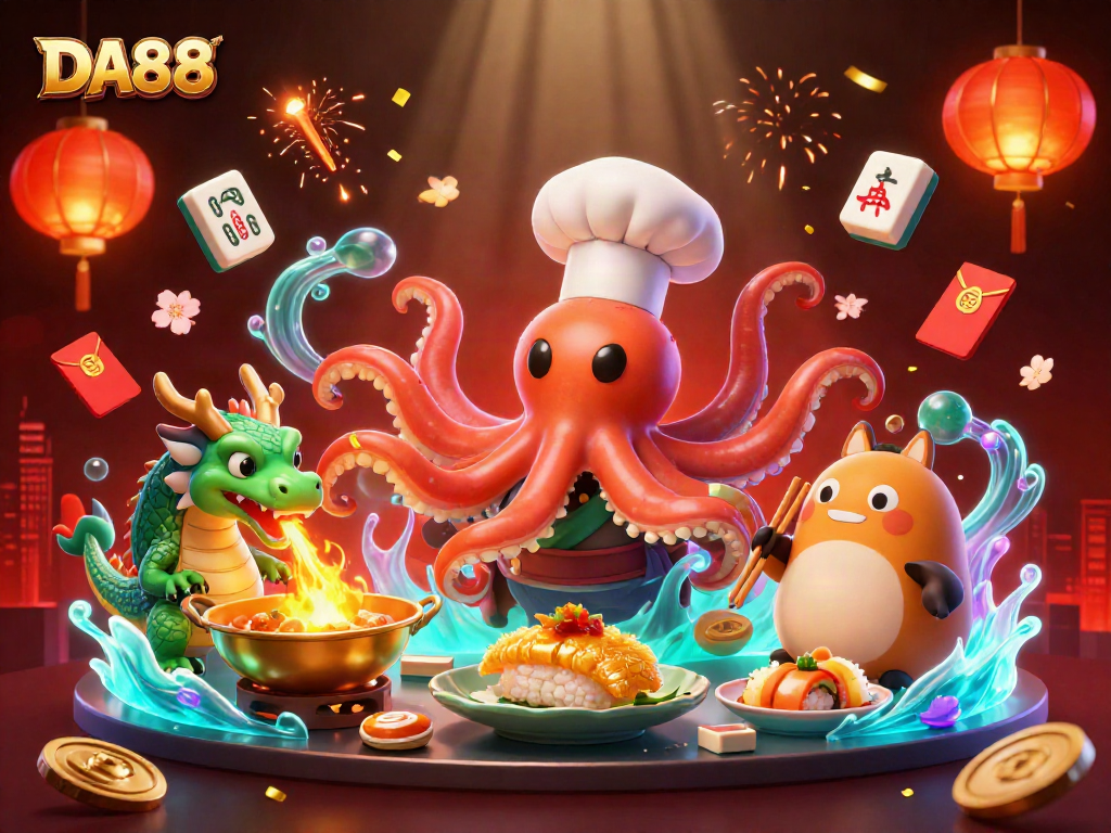 Engage with DA88's vibrant casino scene featuring unique characters, dynamic game elements, and cultural charm.