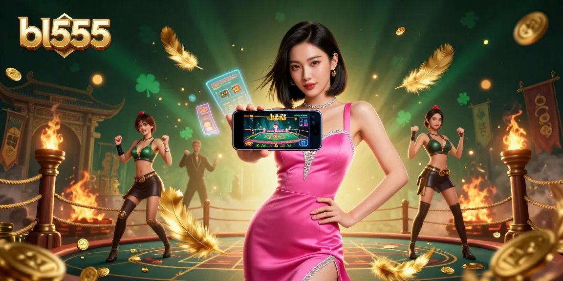 Experience thrilling gaming at bl555 with a stunning Asian woman showcasing a live dealer casino game.