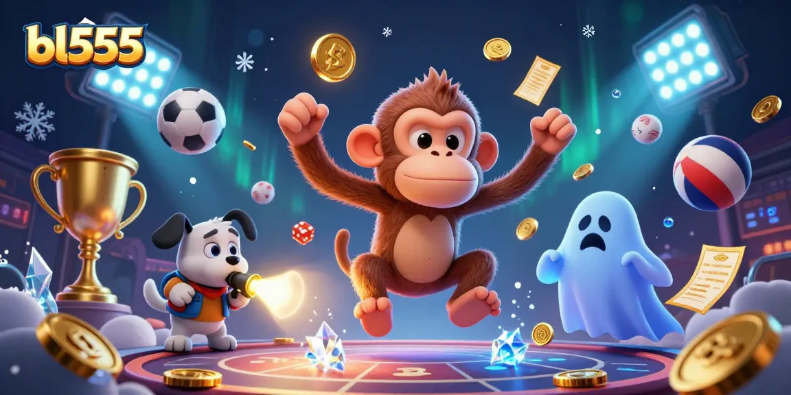 Engage with the dynamic excitement of BL555, featuring a playful poltergeist monkey juggling coins in a haunted casino.