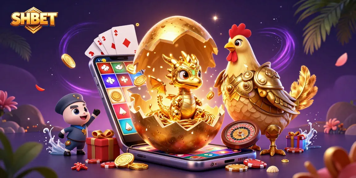 SHBET reveals a dazzling scene with golden dragon and poker chips, capturing casino excitement.