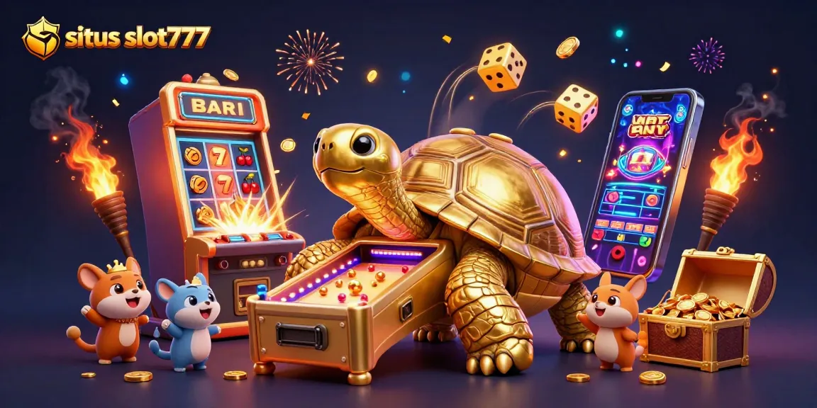 Spin for big wins on situs slot777 with a colorful scene of 3D slots, jackpots, and vibrant casino elements.
