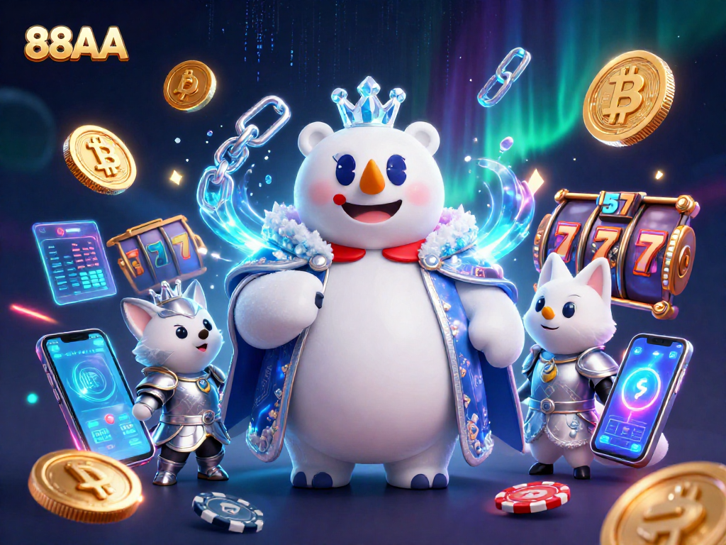 Experience the thrill of 88AA with the ice king and snow fox in an exciting casino backdrop.