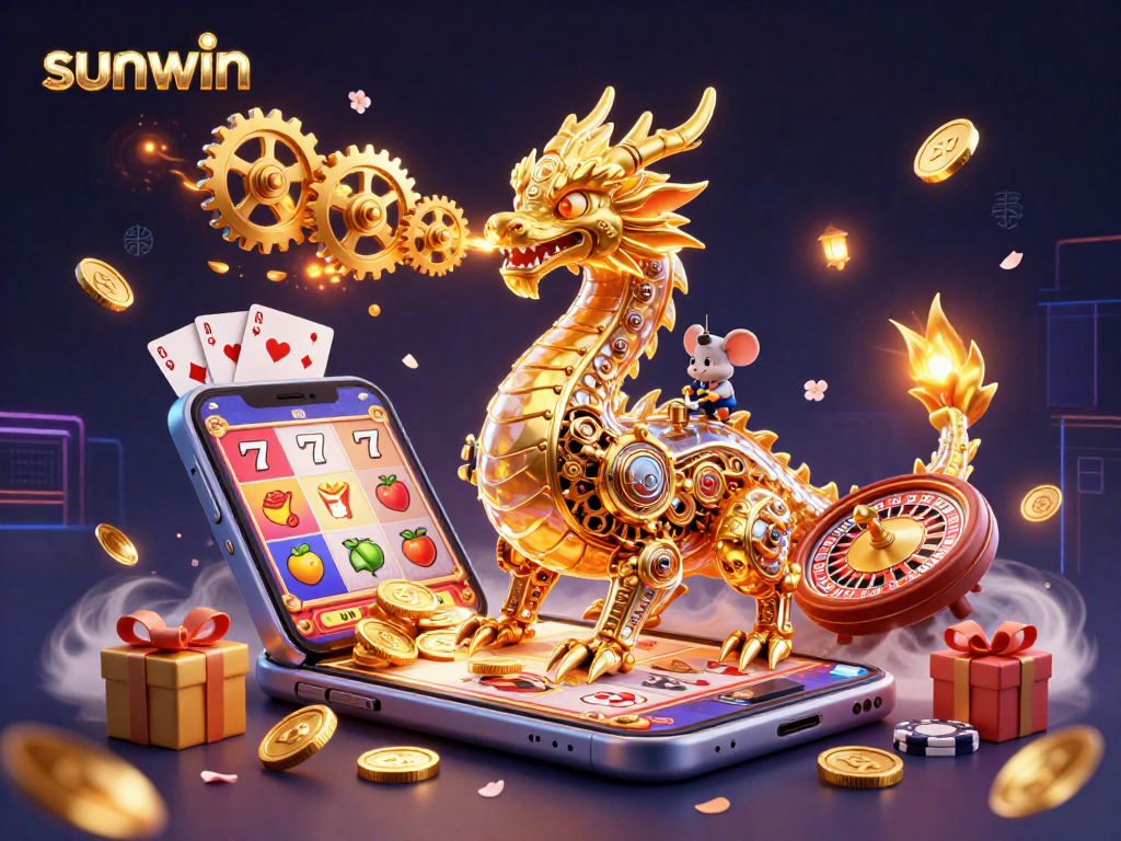 Engage with the sunwin slot game featuring a golden dragon and vibrant gaming elements for ultimate excitement.