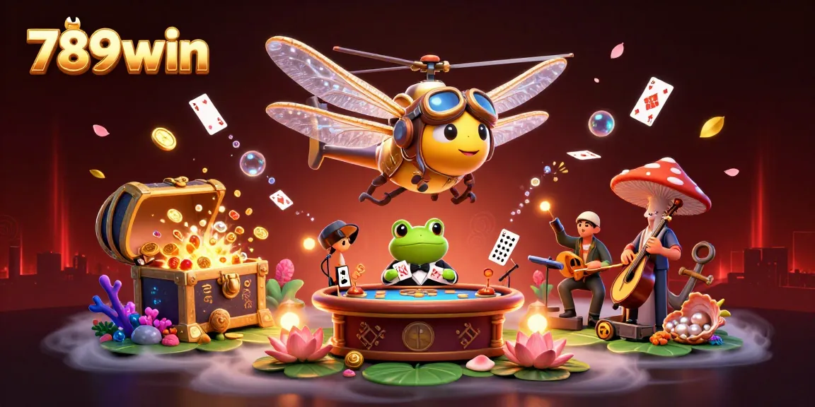 Catch exciting wins at 789win with a vibrant casino scene featuring unique characters.