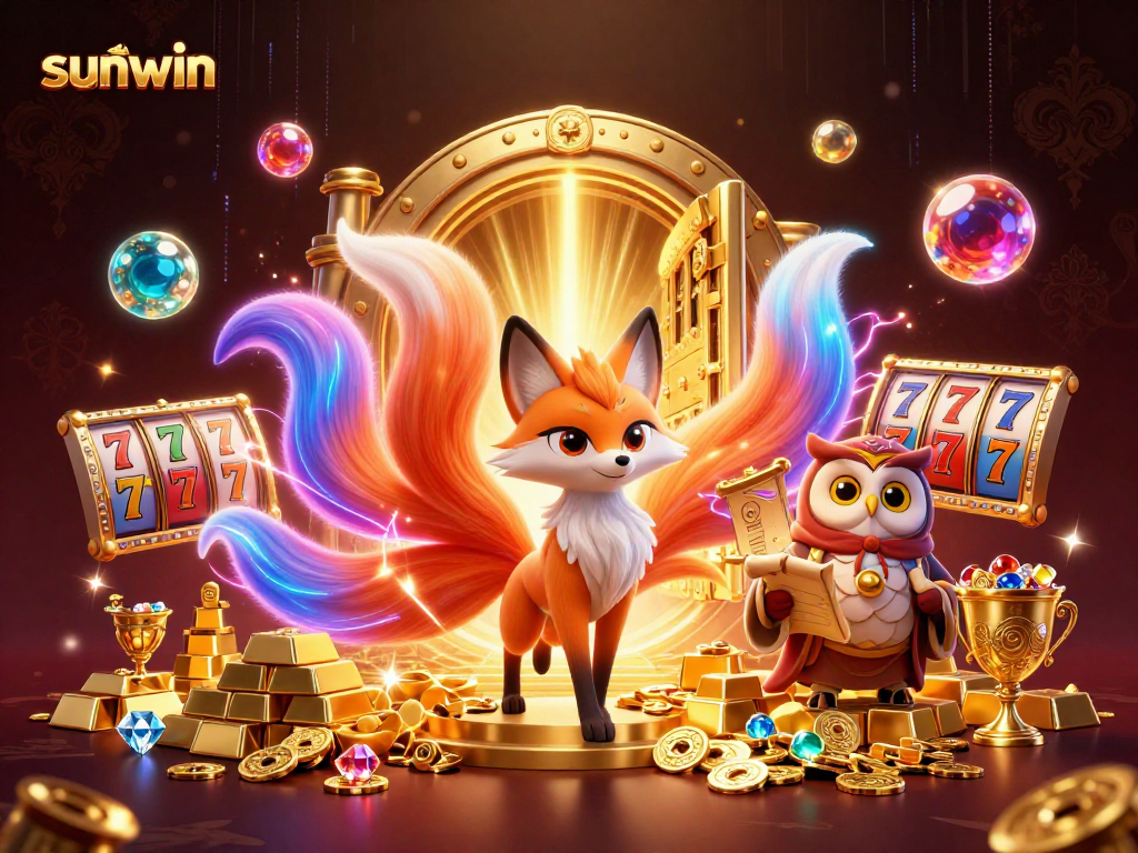 Play thrilling slots with sunwin while surrounded by vibrant treasures and magical spirits.