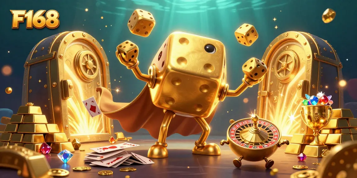 Experience dynamic gaming with F168's thrilling casino adventure in a vibrant 3D scene.