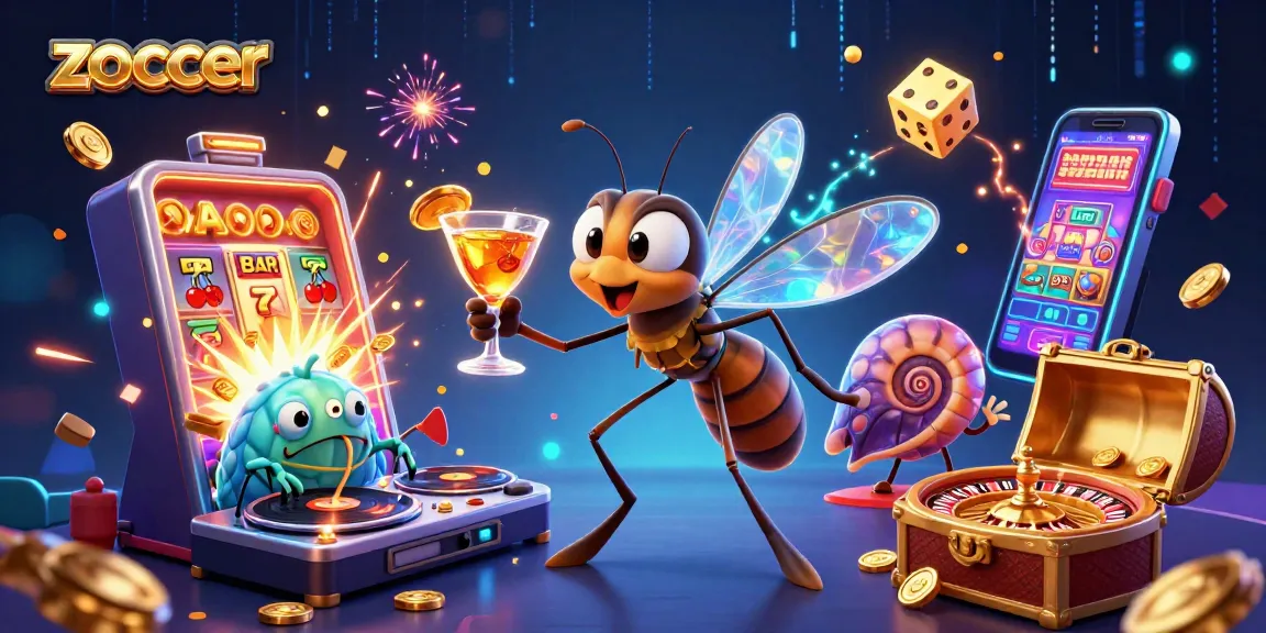 Experience the excitement of zoccer with vibrant casino elements, spinning roulette, and a festive atmosphere.