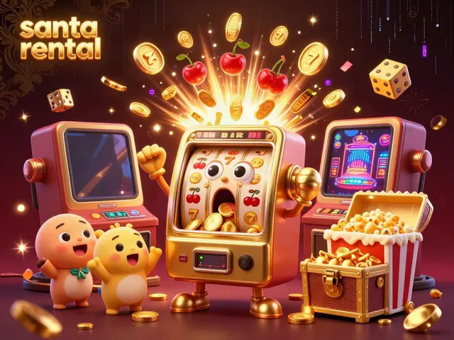 Experience the festive spirit of santa rental with our gold slot machines celebrating jackpots.