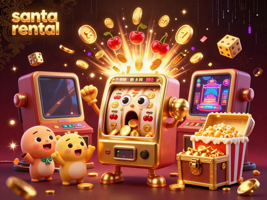 Experience the festive spirit of santa rental with our gold slot machines celebrating jackpots.