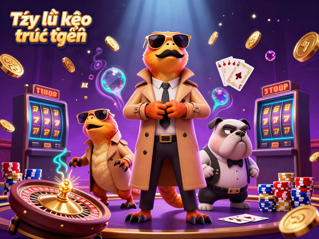 Experience Tỷ lệ kèo trực tuyến in a whimsical scene of raptors attempting casino entry, surrounded by sparkling gems and coins.